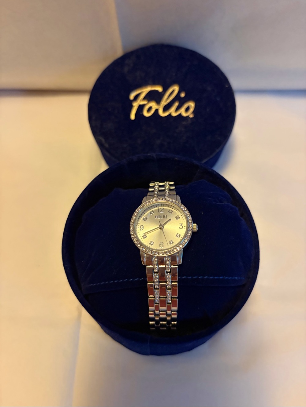 NWOT Silver-Tone Women's Crystal Bracelet Watch